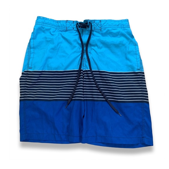 Merona Other - Merona Navy Blue Striped Stretch Swim Trunks Men’s M